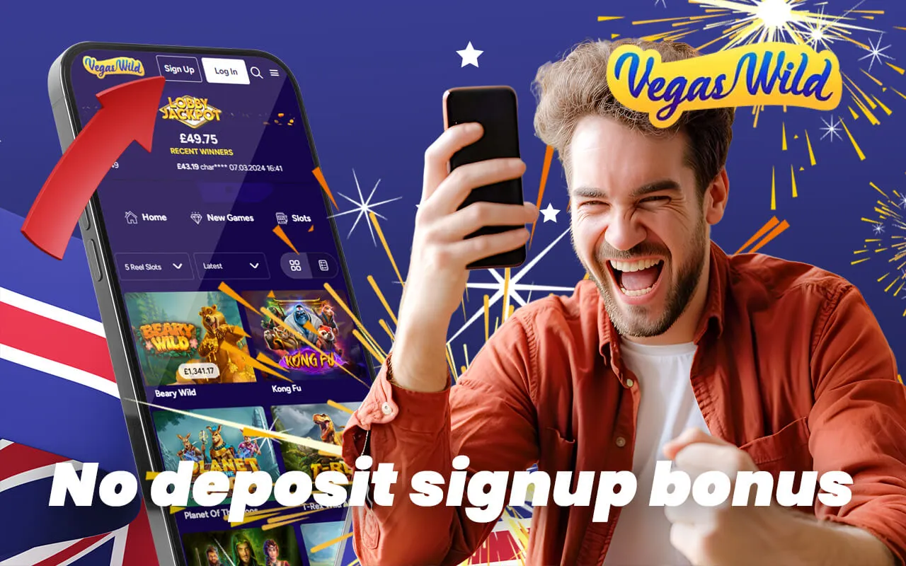 steps necessary to start playing and get a no-deposit bonus from Vegas wild